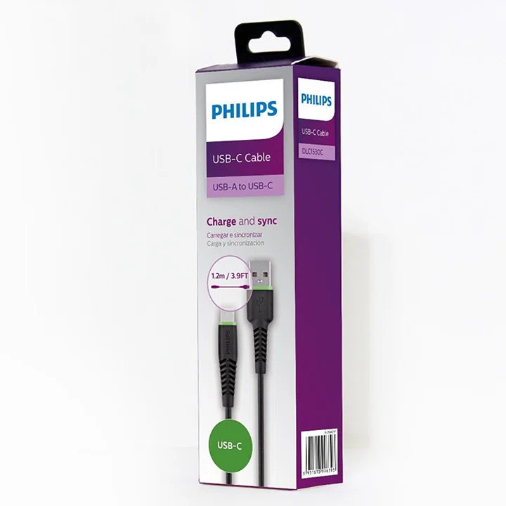 کابل تبدیل USB به Type-C فیلیپس مدل DLC1530C طول 1.2 متر
