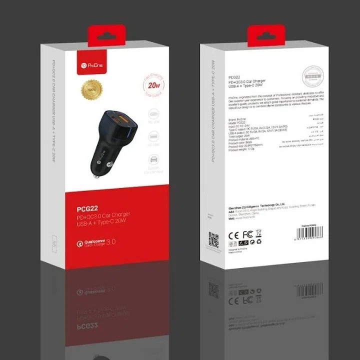 شارژر فندکی 20وات پرووان مدل PCG22