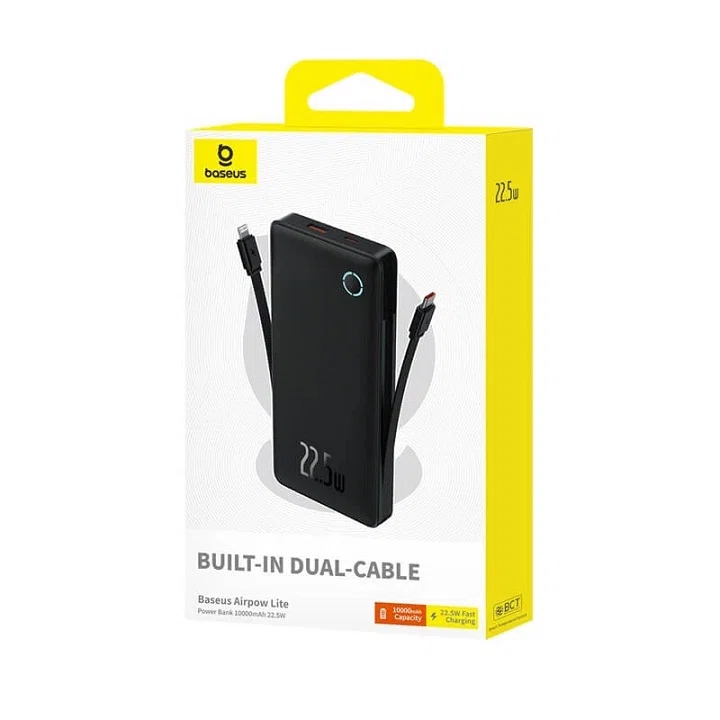 پاوربانک باسئوس مدل Airpow Lite PPAP2-10A ظرفیت 10000 میلی آمپر ساعت