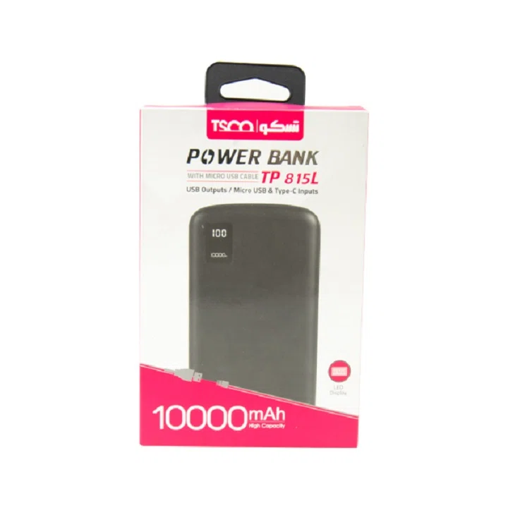 پاوربانک ظرفیت 10000 میلی آمپر تسکو مدل TP 815L