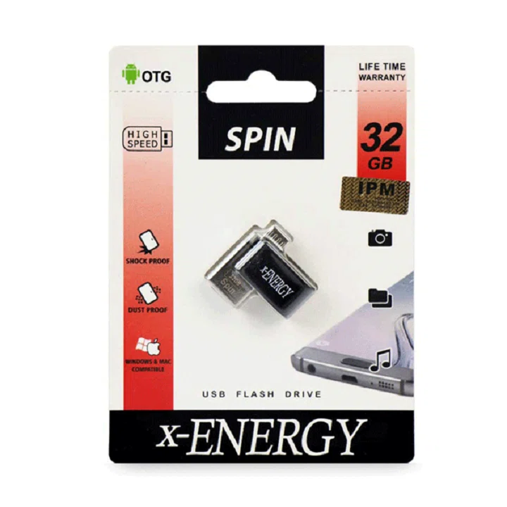 فلش مموری 32 گیگابایتی ایکس انرژی مدل SPIN OTG
