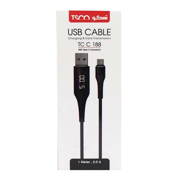 کابل تبدیل USB به Type-C تسکو مدل TC C188 طول 1 متر