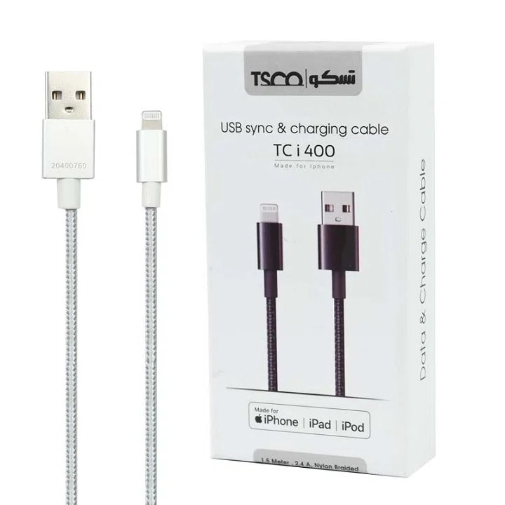 کابل تبدیل USB به لایتنینگ تسکو مدل TC i400 طول 1.5 متر
