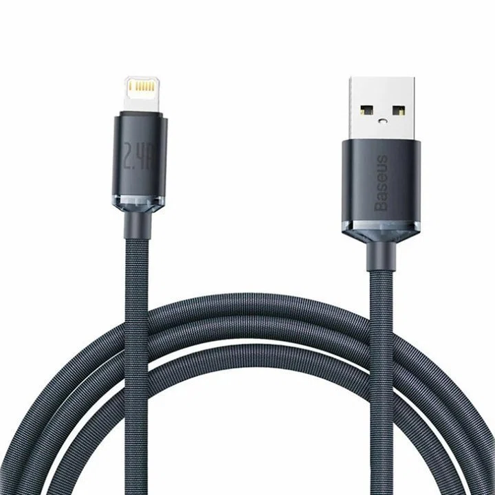 کابل تبدیل usb به lightning بیسوس مدل crystal shine series cajy0001 طول 2 متر