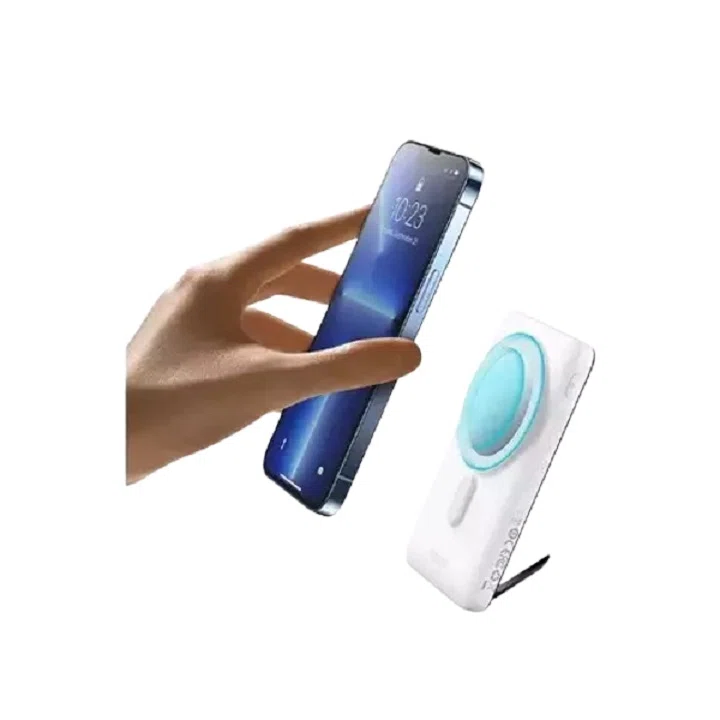 پاور بانک مغناطیسی بیسوس 20 واتی مدل Baseus Magnetic Bracket Wireless Fast Charge PPCX0002 ظرفیت 10000 میلی آمپر ساعت