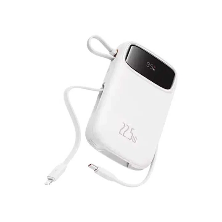 پاور بانک بیسوس 22.5 واتی مدل Baseus Qpow2 P10055003113-00 با کابل Type-C و Lightning ظرفیت 10000 میلی آمپر ساعت