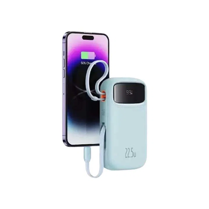 پاور بانک بیسوس 22.5 واتی مدل Baseus Qpow2 P10055003113-00 با کابل Type-C و Lightning ظرفیت 10000 میلی آمپر ساعت