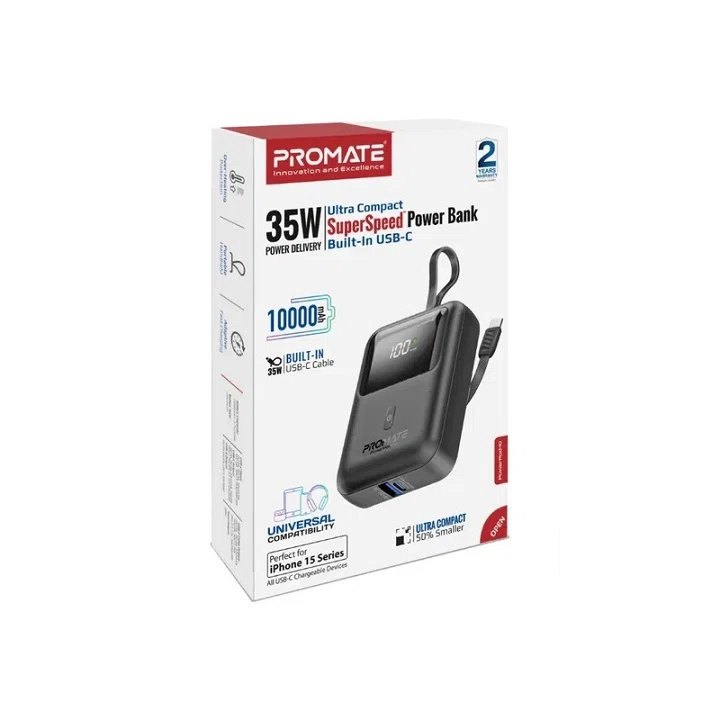 پاوربانک پرومیت مدل POWERPOD-10 ظرفیت 10000 میلی آمپر ساعت
