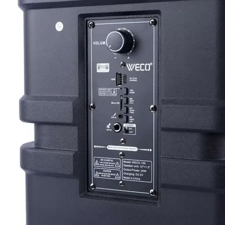 اسپیکر بلوتوثی قابل حمل ویکو 20 وات مدل Weco 100