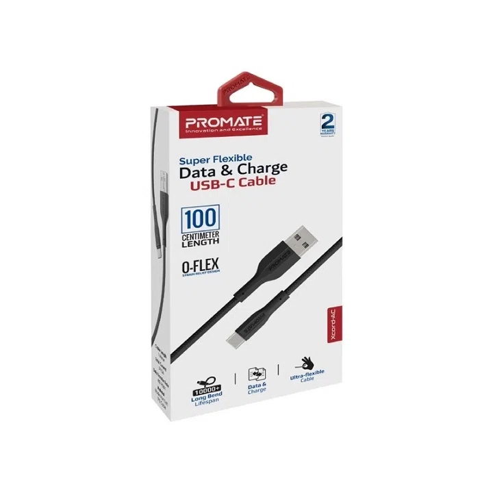 کابل USB-C به USB-C شارژ سریع پرومیت مدل XCORD-AC.BLACK