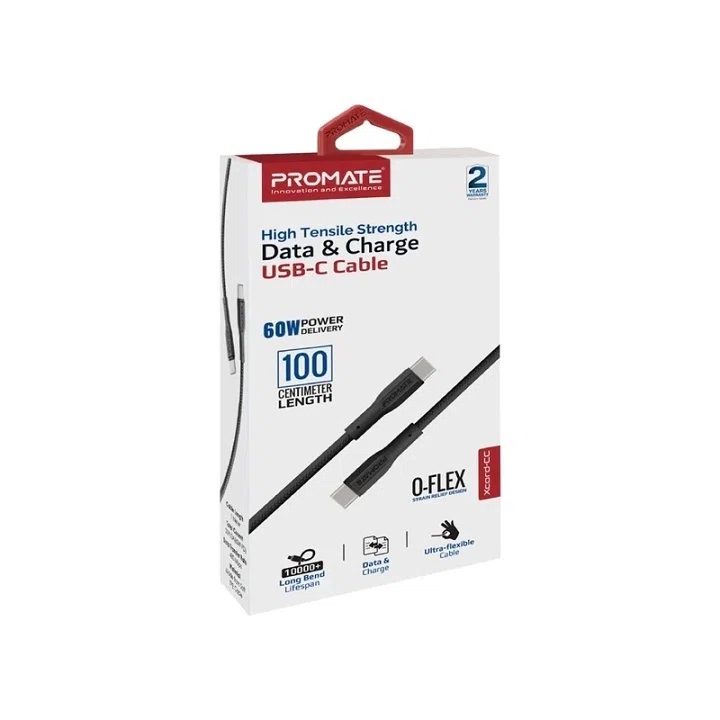 کابل USB-C به USB-C شارژ سریع پرومیت مدل XCORD-CC.BLACK