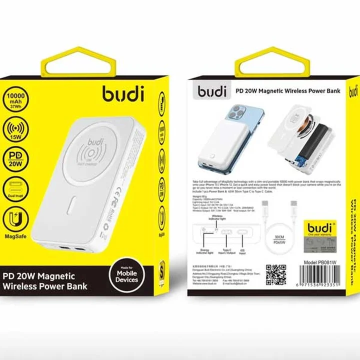 پاوربانک بودی 10000 میلی آمپر مدل Budi PB081