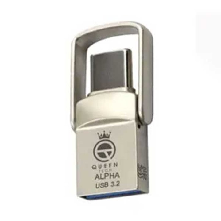 فلش مموری 32 گیگابایت کویین تک مدل Queen Tech Alpha USB 3.2 Dual Type-C