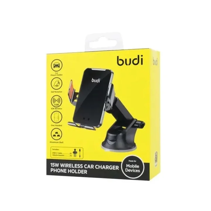 پایه نگهدارنده و شارژر 15 وات بی سیم موبایل بودی مدل Budi CM550B