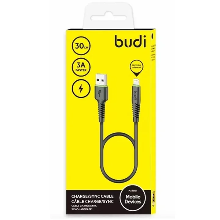کابل فست شارژ کنفی USB به لایتنینگ بودی مدل Budi DC150L03